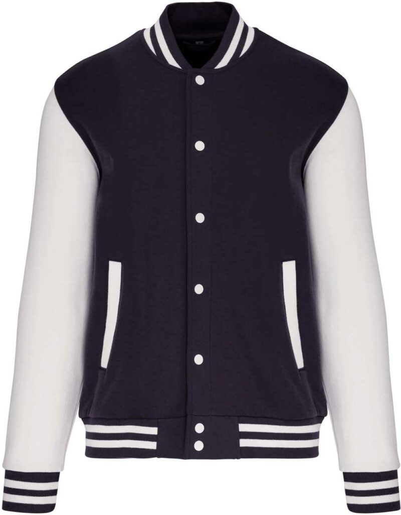 ka498-navy_white-a1 Kariban KIDS TEDDY FLEECE JACKET - Μπλε μαριν/Λευκό