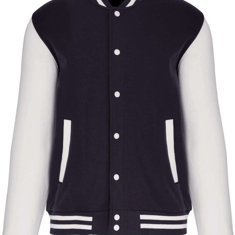 ka498-navy_white-a1 Kariban KIDS TEDDY FLEECE JACKET - Μπλε μαριν/Λευκό
