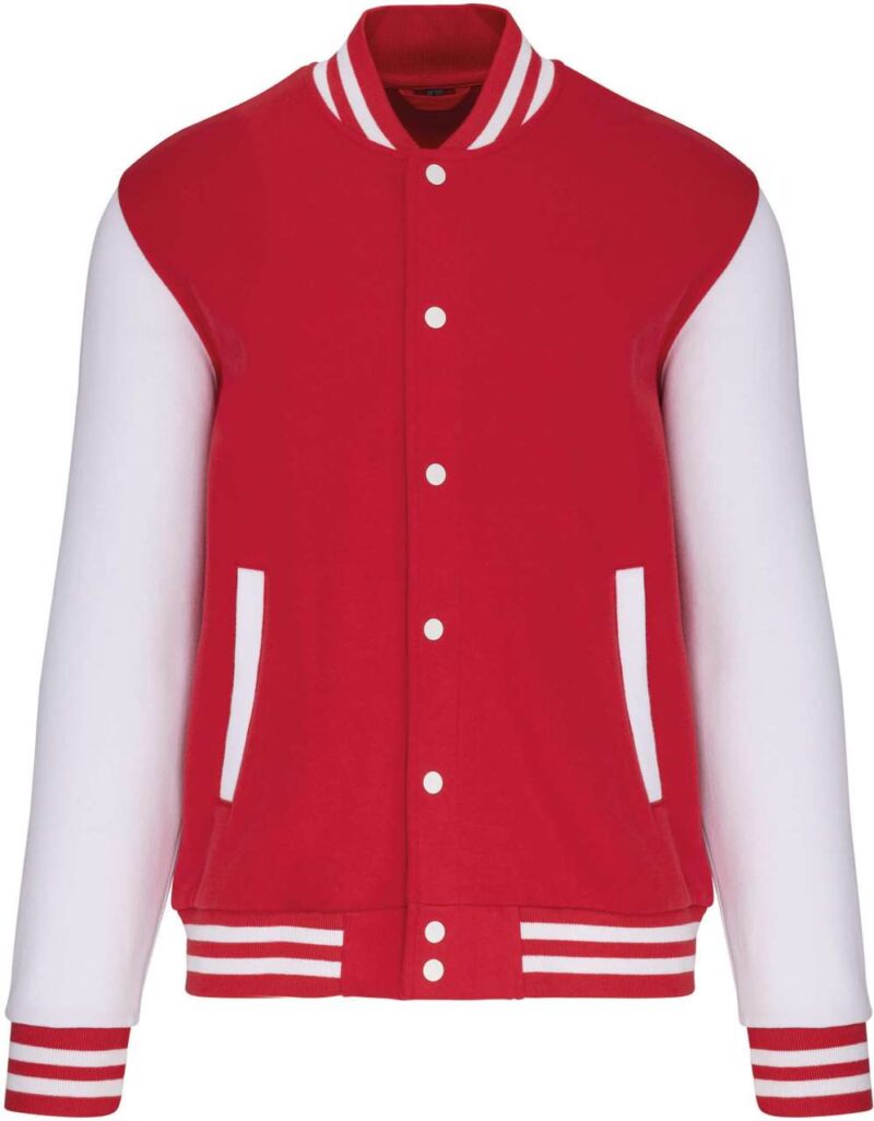 ka498-red_white-a1 Kariban KIDS TEDDY FLEECE JACKET - Κόκκινο/Λευκό
