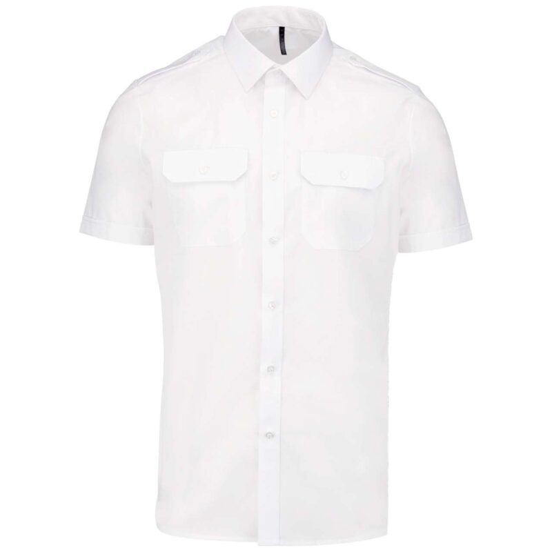 Kariban SHIRT MEN SHORT-SLEEVED PILOT - Λευκό