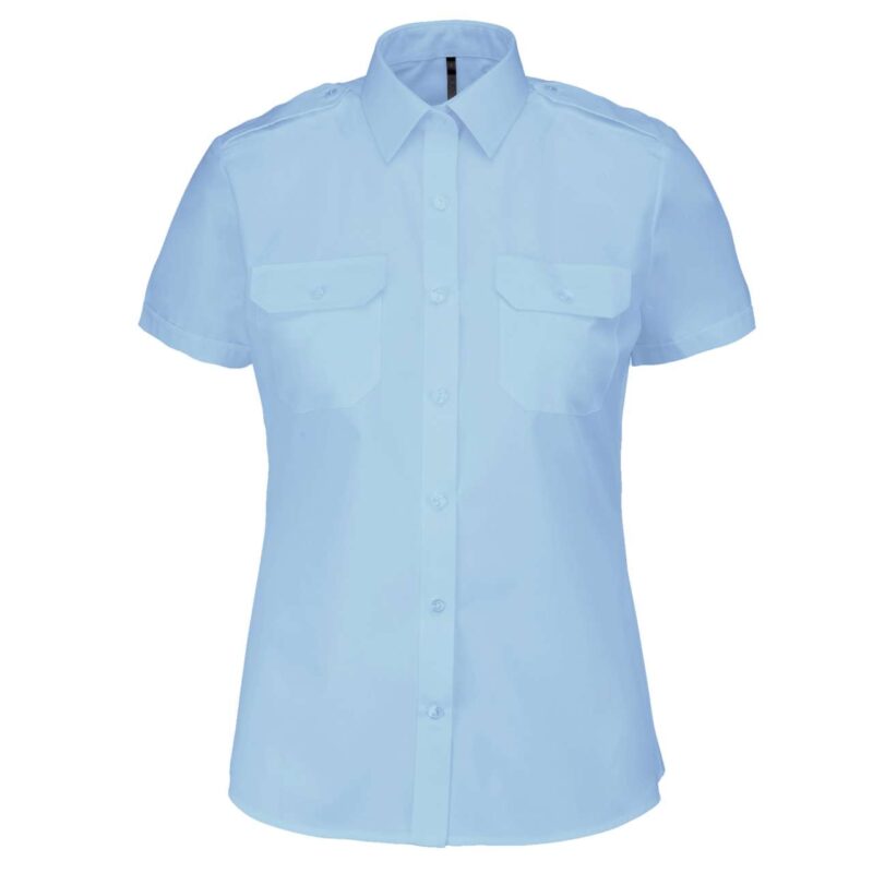 ka504-sky_blue-a1 Kariban LADIES’ PILOT SHORT-SLEEVED SHIRT - Γαλάζιο