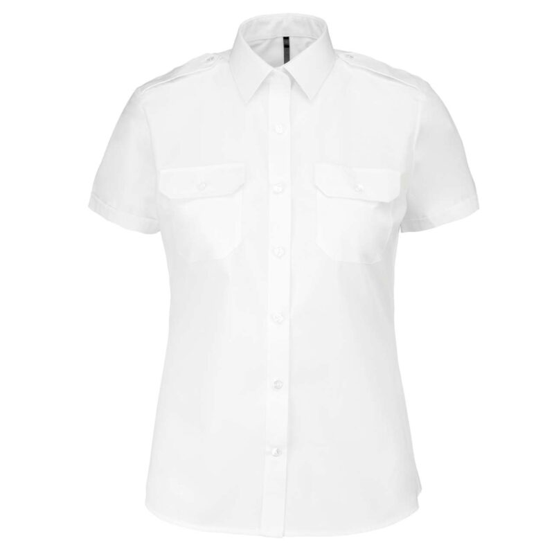 ka504-white-a1 Kariban LADIES’ PILOT SHORT-SLEEVED SHIRT - Λευκό