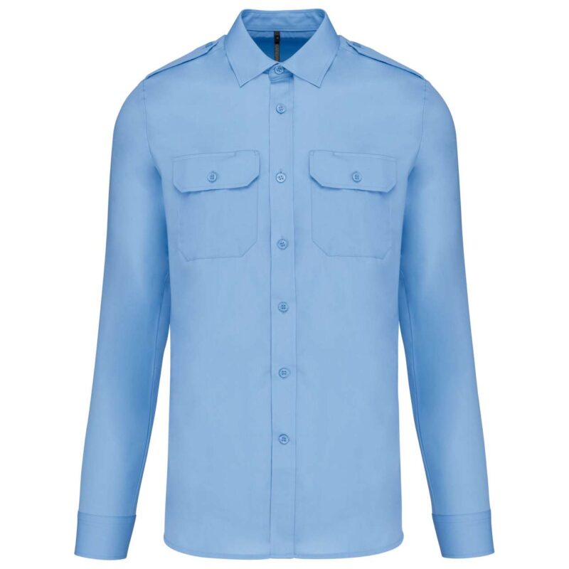 ka505-sky_blue-a1 Kariban MEN'S LONG-SLEEVED PILOT SHIRT - Γαλάζιο