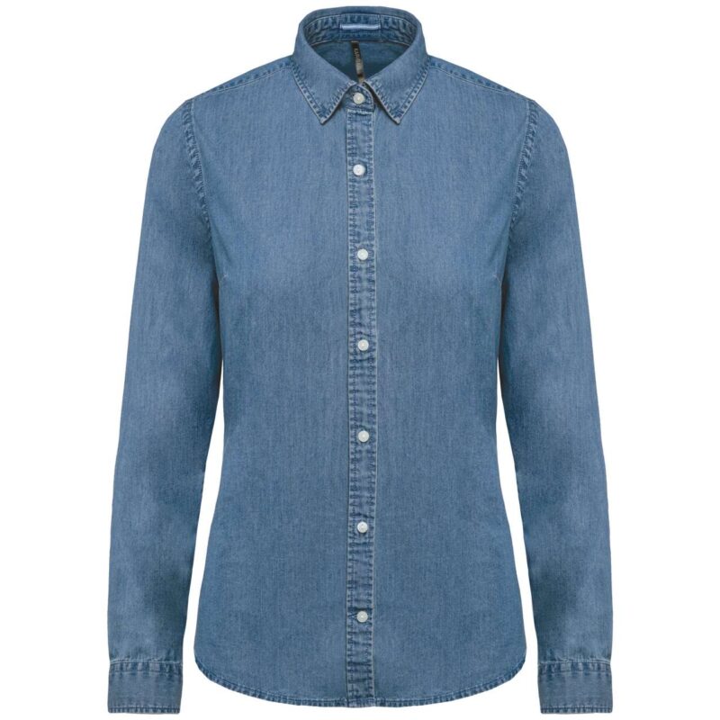 ka509-chambray_blue-a1 Kariban LADIES’ DENIM SHIRT - Μπλε σαμπρέ