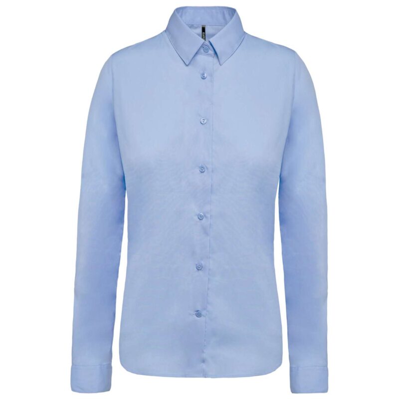 ka510-bright_sky-a1 Kariban LADIES’ LONG-SLEEVED COTTON POPLIN SHIRT - Φωτεινό Γαλάζιο