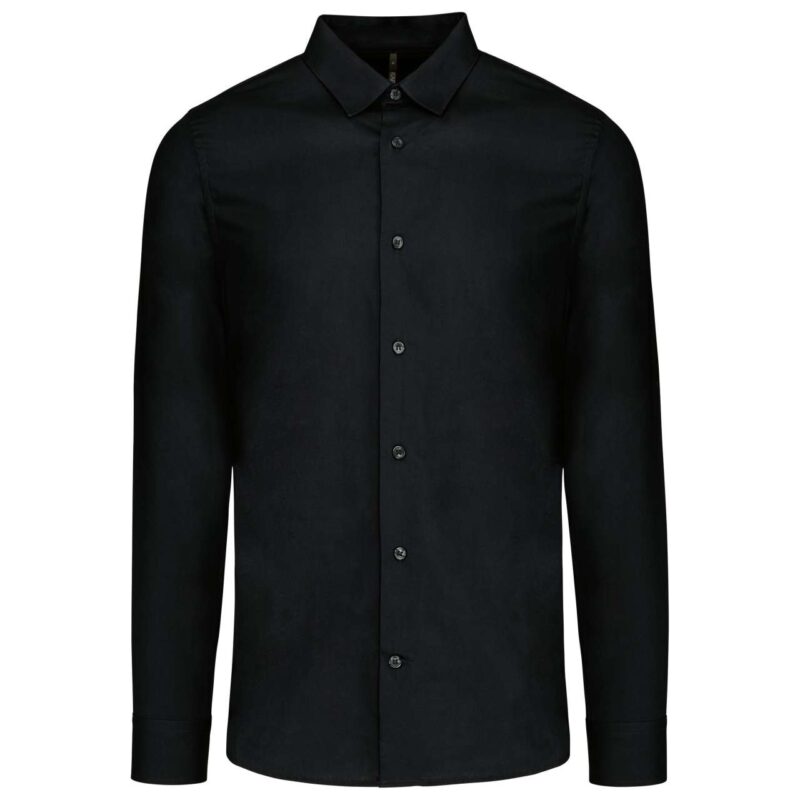 ka513-black-a1 Kariban Ανδρικό LONG-SLEEVED COTTON POPLIN SHIRT - Μαύρο