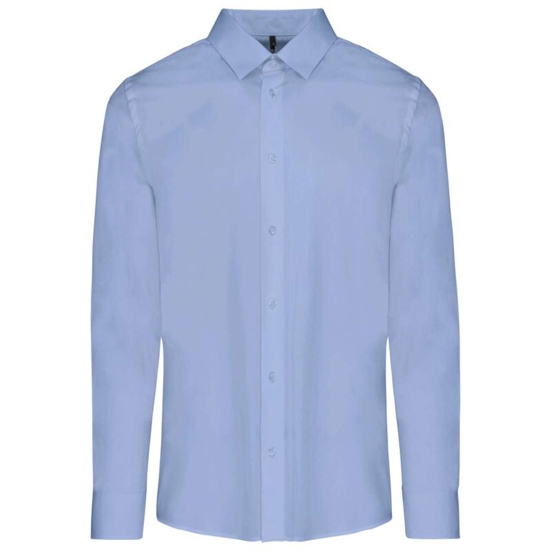 ka513-bright_sky-a1 Kariban Ανδρικό LONG-SLEEVED COTTON POPLIN SHIRT - Φωτεινό Γαλάζιο