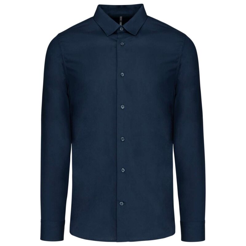 ka513-navy-a1 Kariban Ανδρικό LONG-SLEEVED COTTON POPLIN SHIRT - Μπλε μαρίν