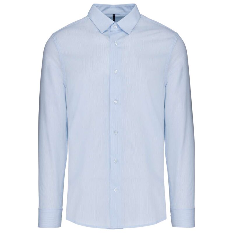 ka513-striped_pale_blue-a1 Kariban Ανδρικό LONG-SLEEVED COTTON POPLIN SHIRT - Striped Pale Blue