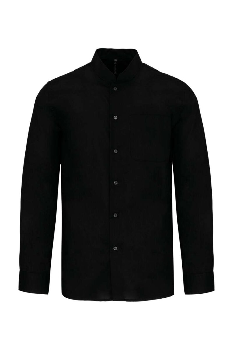ka515-black-a2 Kariban SOL'S Ανδρικό LONG-SLEEVED MANDARIN COLLAR πουκάμισο - Μαύρο