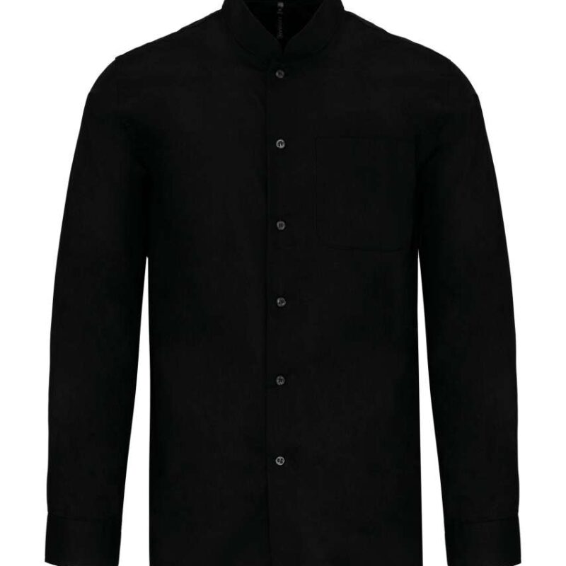 ka515-black-a2 Kariban SOL'S Ανδρικό LONG-SLEEVED MANDARIN COLLAR πουκάμισο - Μαύρο