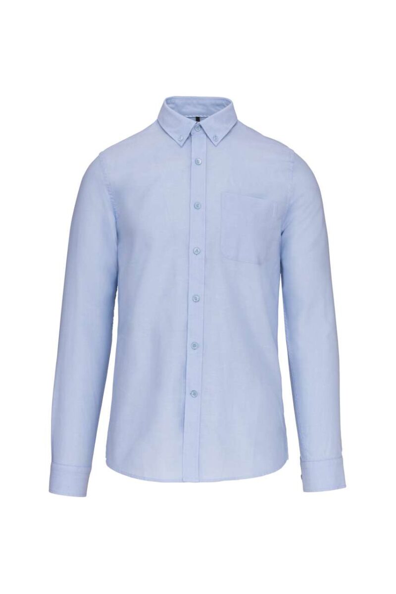 ka516-oxford_blue-a2 Kariban LONG-SLEEVED WASHED OXFORD COTTON SHIRT - Μπλε της Οξφόρδης