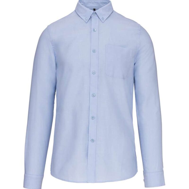 ka516-oxford_blue-a2 Kariban LONG-SLEEVED WASHED OXFORD COTTON SHIRT - Μπλε της Οξφόρδης