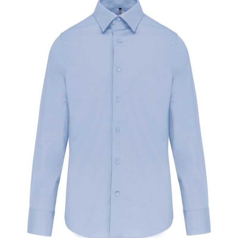 ka529-light_blue-a2 Kariban LONG-SLEEVED COTTON/ELASTANE SHIRT - Ανοιχτό μπλε