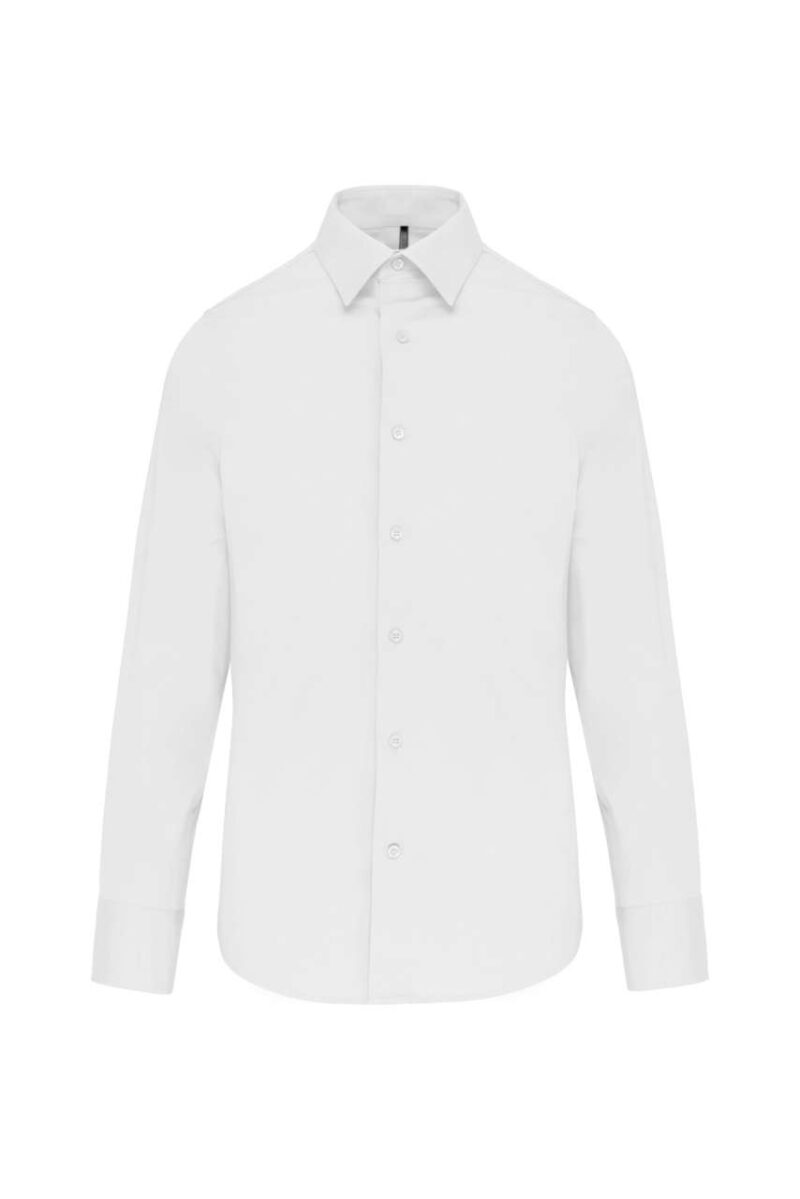 Kariban LONG-SLEEVED COTTON/ELASTANE SHIRT - Λευκό