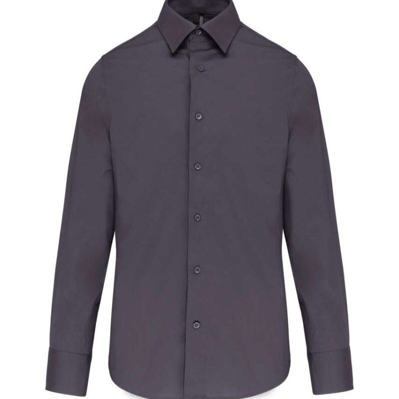 ka529-zinc-a2 Kariban LONG-SLEEVED COTTON/ELASTANE SHIRT - Γκρι του ψευδαργύρου