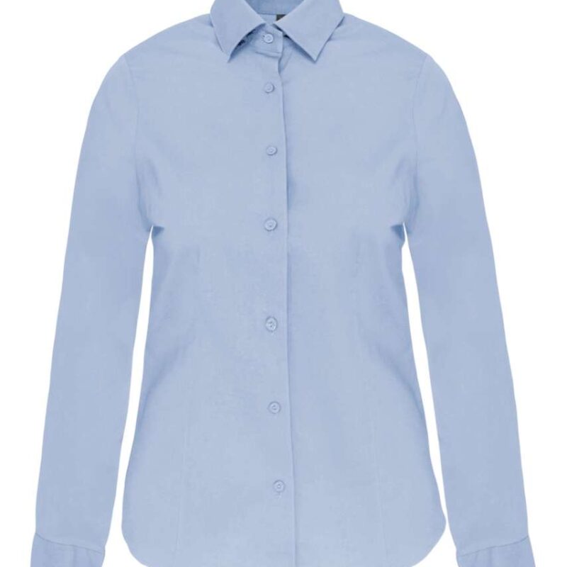Kariban SHIRT LADIES LONG-SLEEVED STRETCH - Ανοιχτό μπλε