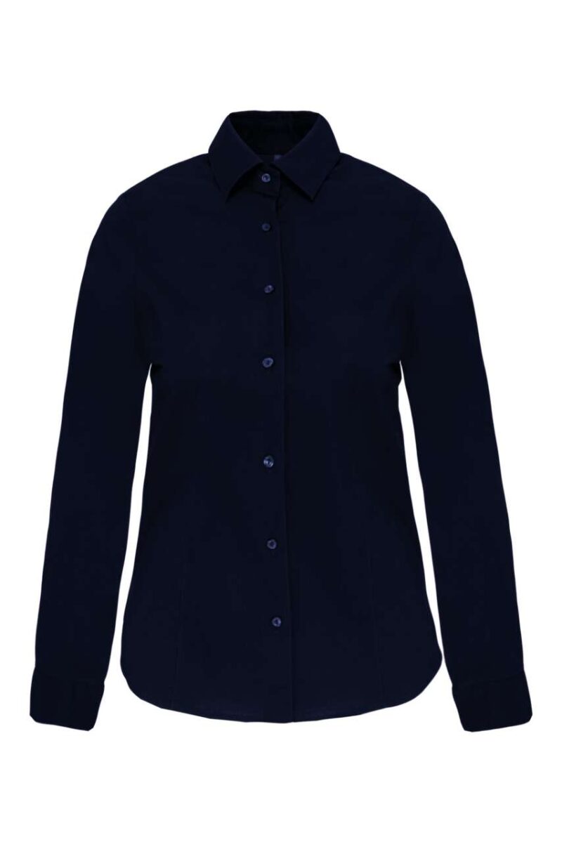 ka530-navy-a1 Kariban SHIRT LADIES LONG-SLEEVED STRETCH - Μπλε μαρίν