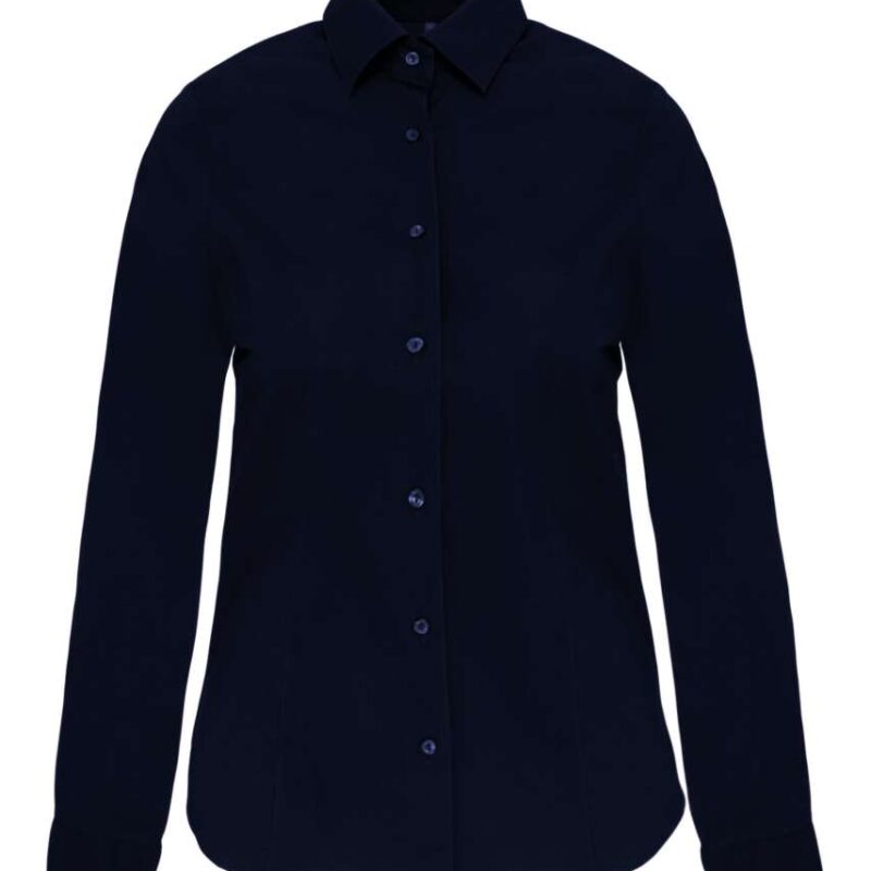 Kariban SHIRT LADIES LONG-SLEEVED STRETCH - Μπλε μαρίν