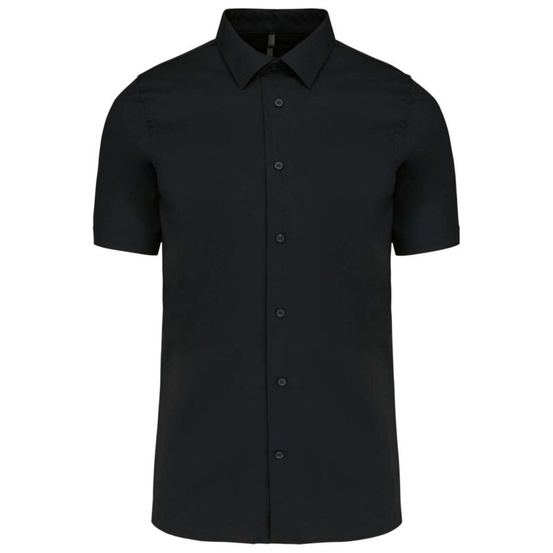 ka531-black-a1 Kariban SHORT-SLEEVED COTTON/ELASTANE SHIRT - Μαύρο