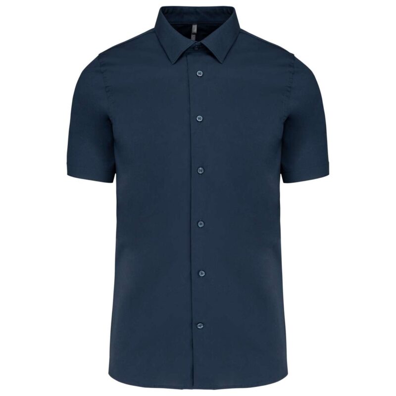 ka531-navy-a1 Kariban SHORT-SLEEVED COTTON/ELASTANE SHIRT - Μπλε μαρίν