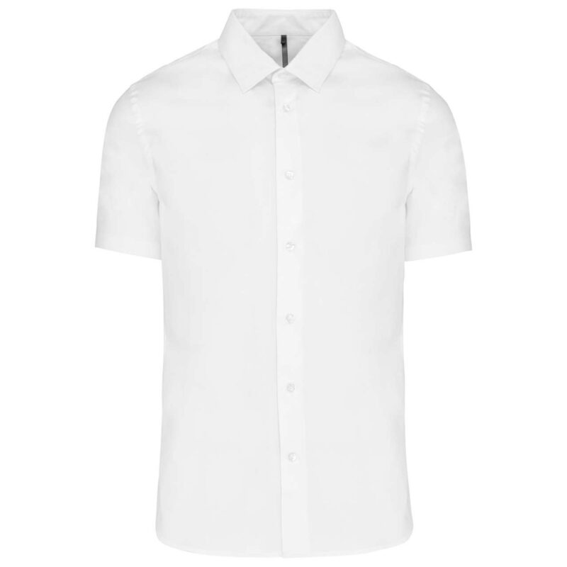 ka531-white-a1 Kariban SHORT-SLEEVED COTTON/ELASTANE SHIRT - Λευκό