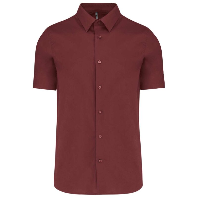 ka531-wine-a1 Kariban SHORT-SLEEVED COTTON/ELASTANE SHIRT - Κρασί