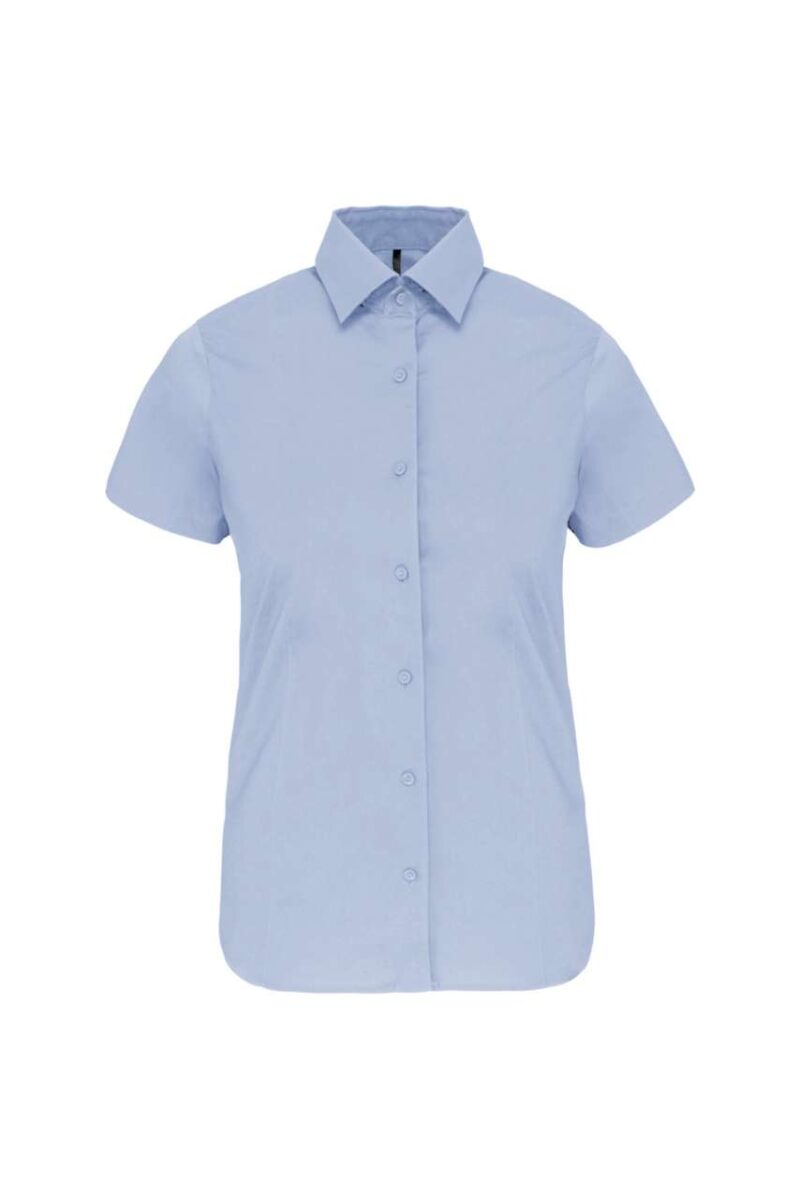 Kariban LADIES SHORT-SLEEVED COTTON/ELASTANE SHIRT - Ανοιχτό μπλε