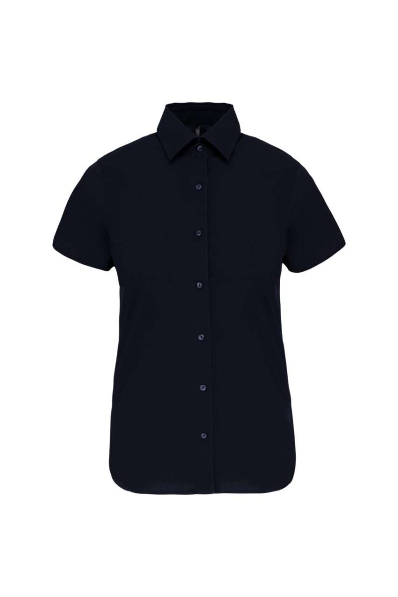 ka532-navy-a1 Kariban LADIES SHORT-SLEEVED COTTON/ELASTANE SHIRT - Μπλε μαρίν