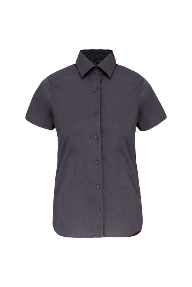 ka532-zinc-a1 Kariban LADIES SHORT-SLEEVED COTTON/ELASTANE SHIRT - Γκρι του ψευδαργύρου