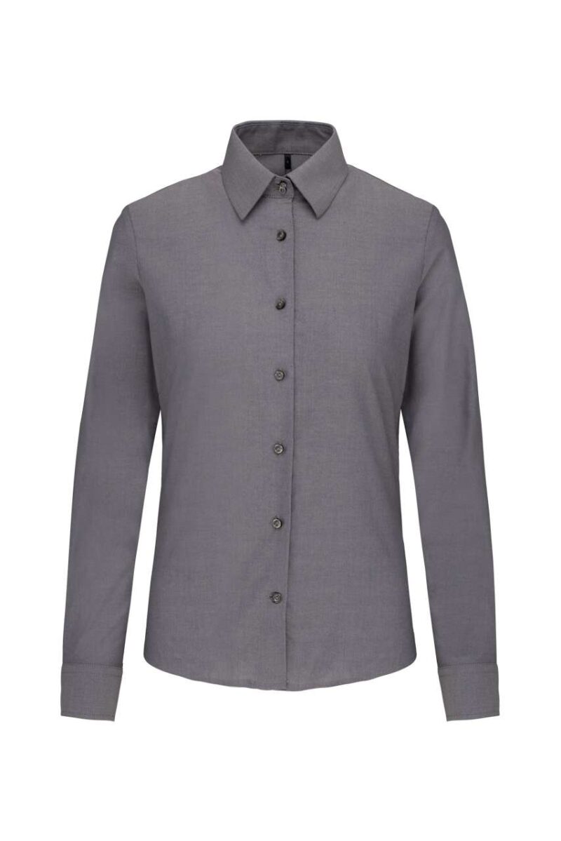 ka534-oxford_silver-a2 Kariban Γυναικείο Μακρυμάνικο Πουκάμισο Oxford - Ασημί Οξφόρδης