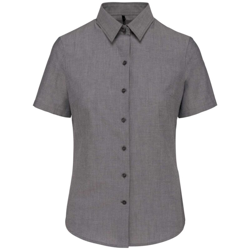 Kariban SHIRT OXFORD SHORT-SLEEVED για LADIES - Ασημί Οξφόρδης