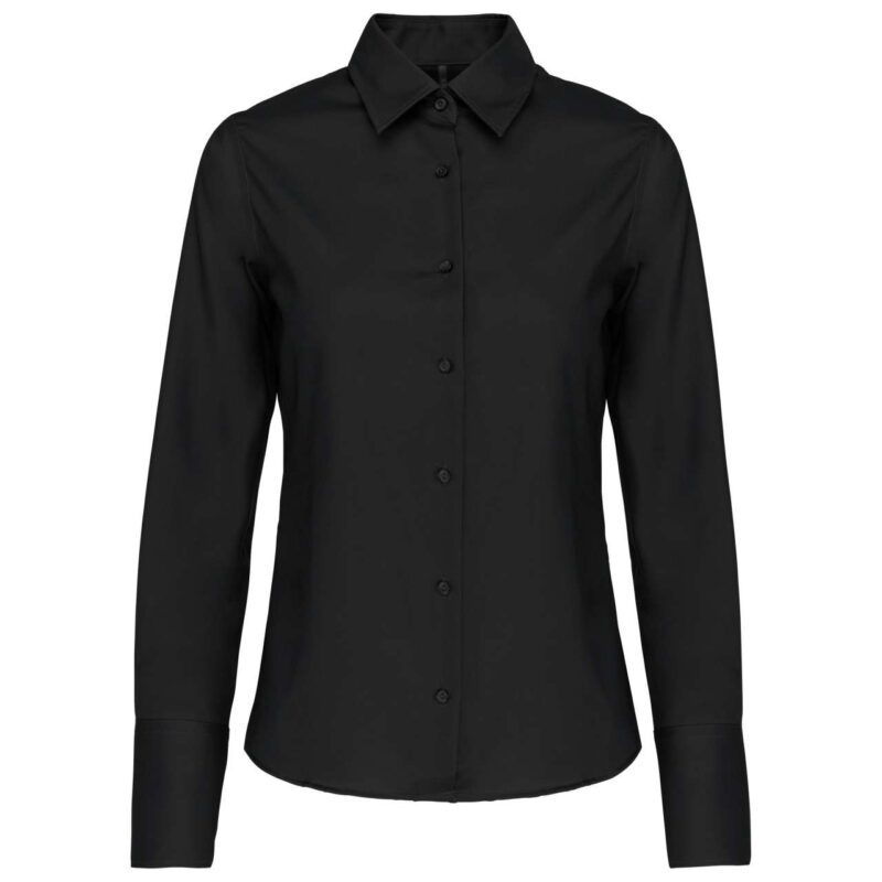 Kariban LADIES' LONG-SLEEVED NON-IRON SHIRT - Μαύρο