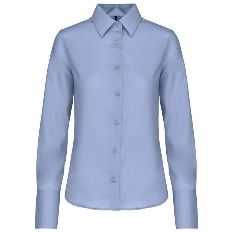 Kariban LADIES' LONG-SLEEVED NON-IRON SHIRT - Φωτεινό Γαλάζιο