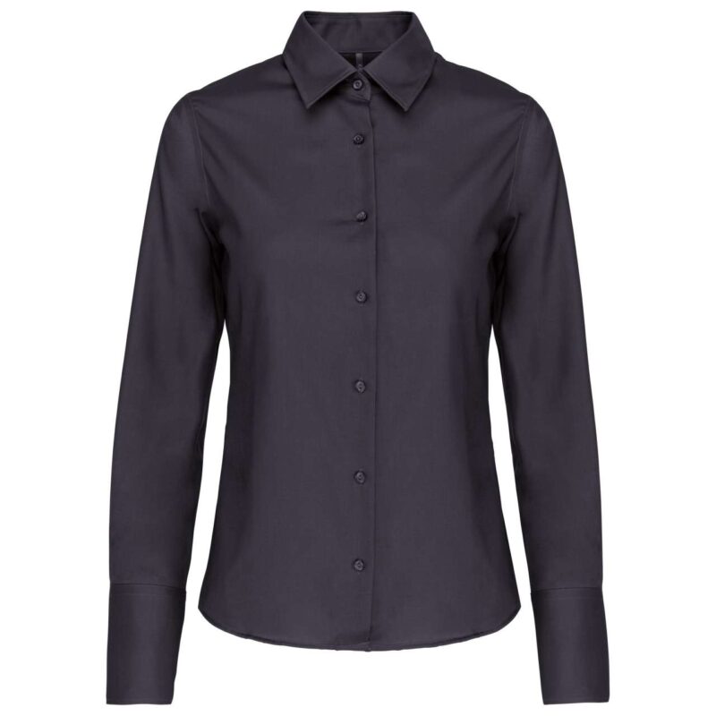 Kariban LADIES' LONG-SLEEVED NON-IRON SHIRT - Γκρι του ψευδαργύρου