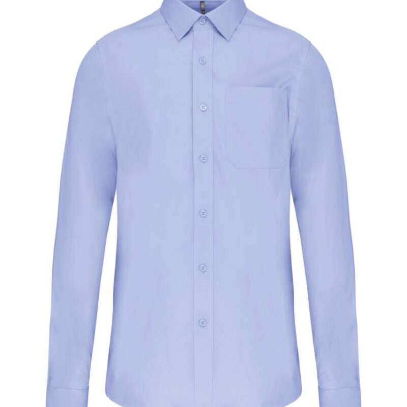 ka541-bright_sky-a1 Kariban MEN'S LONG-SLEEVED COTTON POPLIN SHIRT - Φωτεινό Γαλάζιο