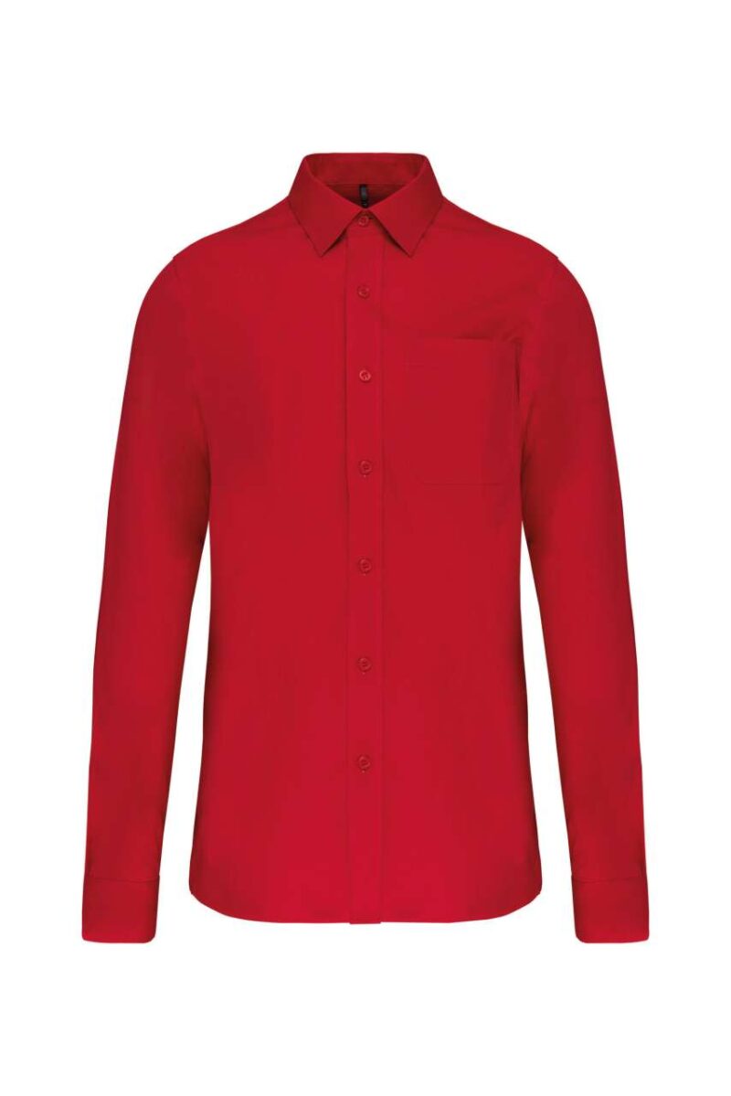 ka541-classic_red-a1 Kariban MEN'S LONG-SLEEVED COTTON POPLIN SHIRT - Κλασικό Κόκκινο