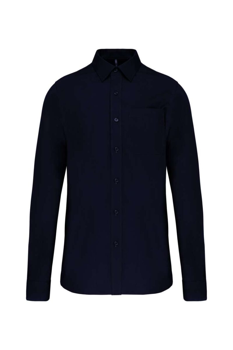 ka541-navy-a1 Kariban MEN'S LONG-SLEEVED COTTON POPLIN SHIRT - Μπλε μαρίν