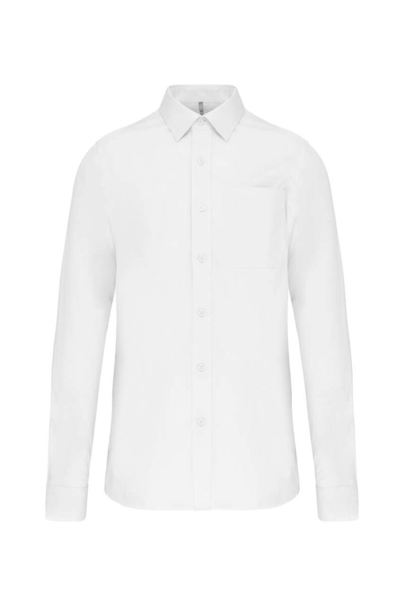 ka541-white-a1 Kariban MEN'S LONG-SLEEVED COTTON POPLIN SHIRT - Λευκό