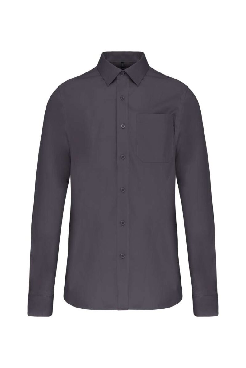 ka541-zinc-a1 Kariban MEN'S LONG-SLEEVED COTTON POPLIN SHIRT - Γκρι του ψευδαργύρου