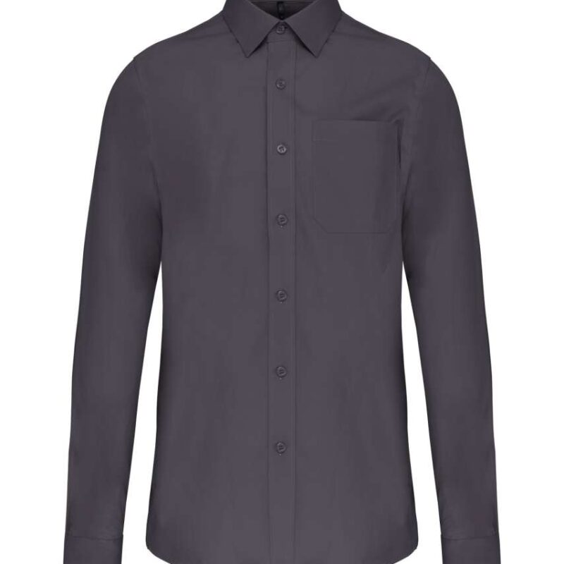 ka541-zinc-a1 Kariban MEN'S LONG-SLEEVED COTTON POPLIN SHIRT - Γκρι του ψευδαργύρου