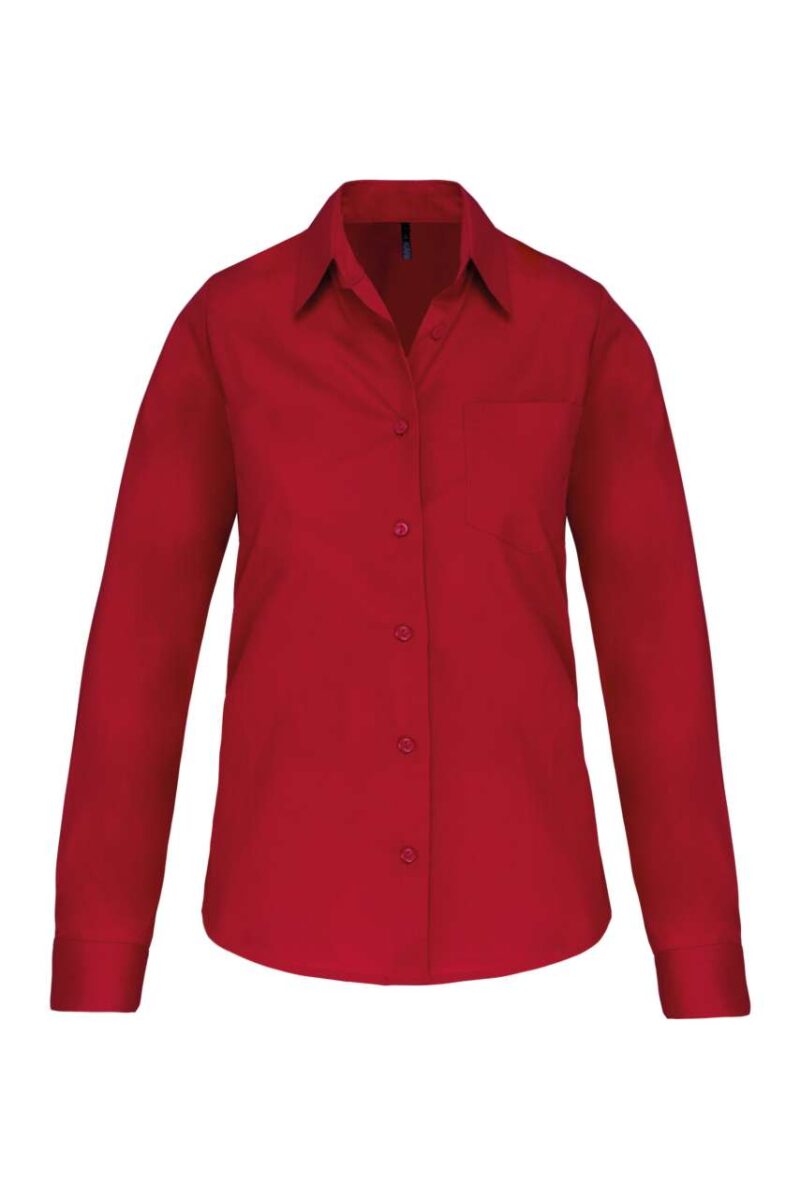 ka542-classic_red-a1 Kariban SHIRT LADIES' LONG-SLEEVED COTTON POPLIN - Κλασικό Κόκκινο