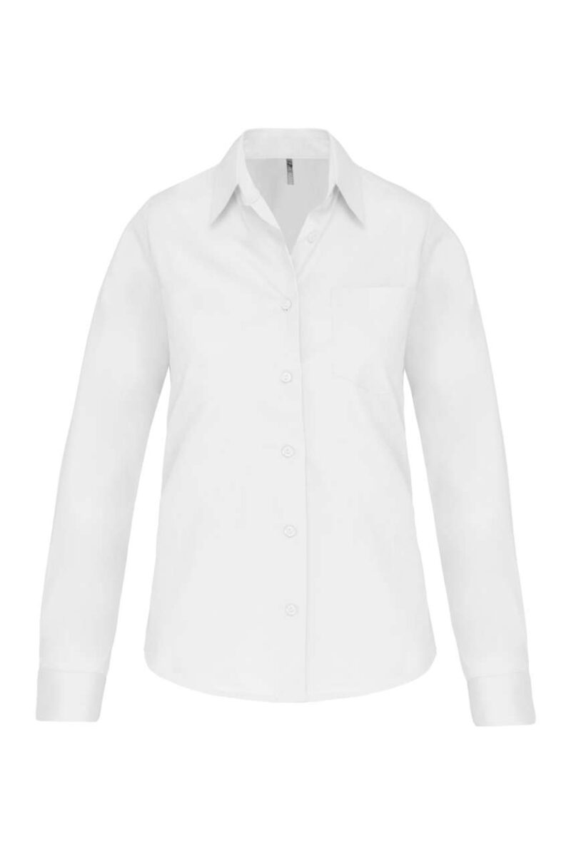 ka542-white-a1 Kariban SHIRT LADIES' LONG-SLEEVED COTTON POPLIN - Λευκό