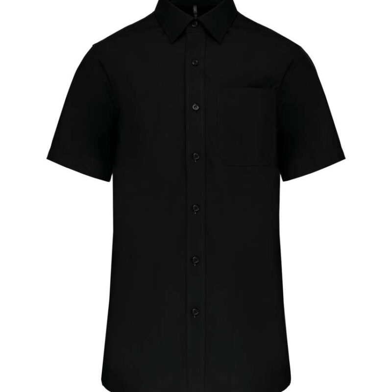 ka543-black-a2 Kariban Ανδρικό Κοντομάνικο Πουκάμισο από Βαμβακερή Ποπλίνα - Μαύρο