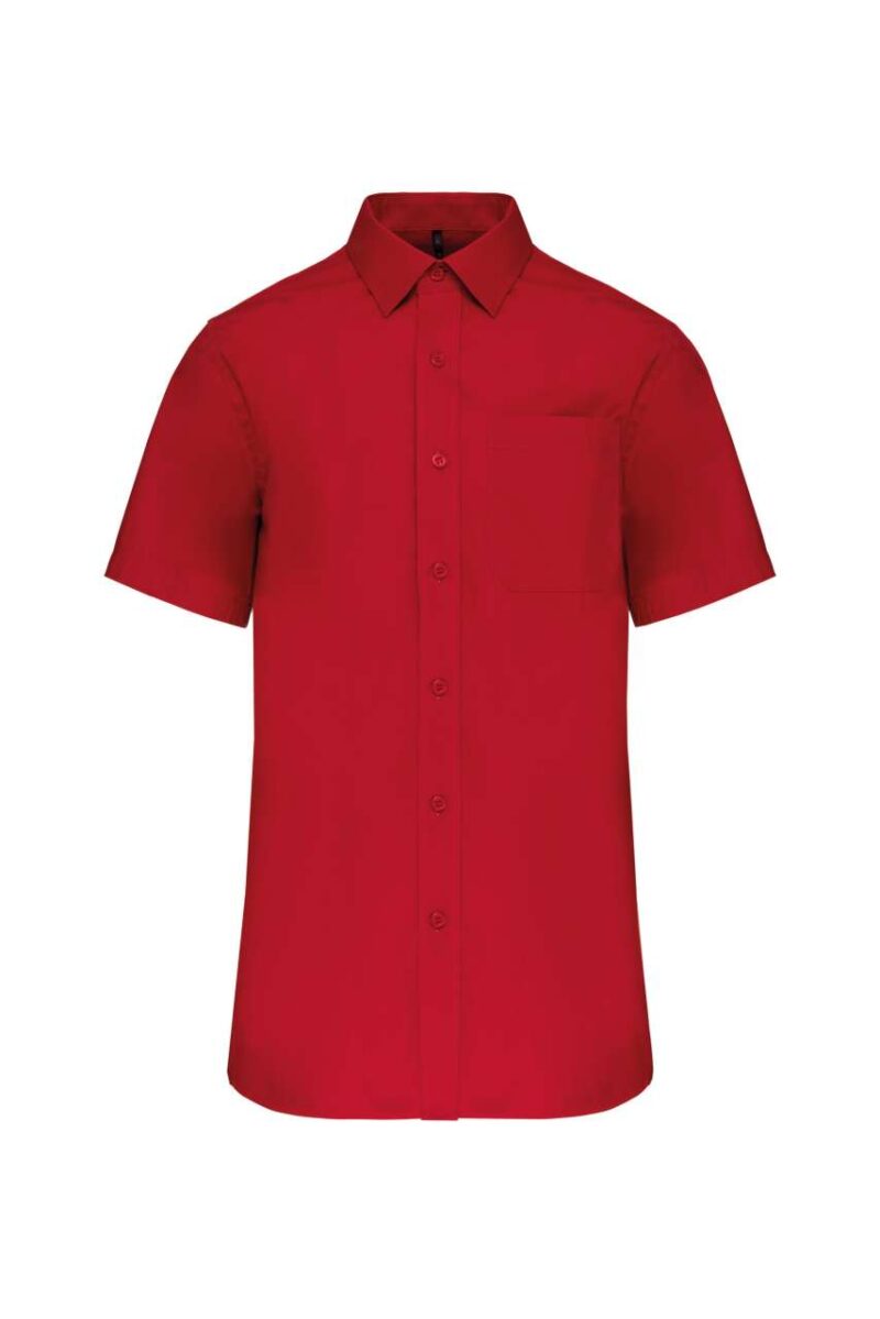 ka543-classic_red-a1 Kariban Ανδρικό Κοντομάνικο Πουκάμισο από Βαμβακερή Ποπλίνα - Κλασικό Κόκκινο