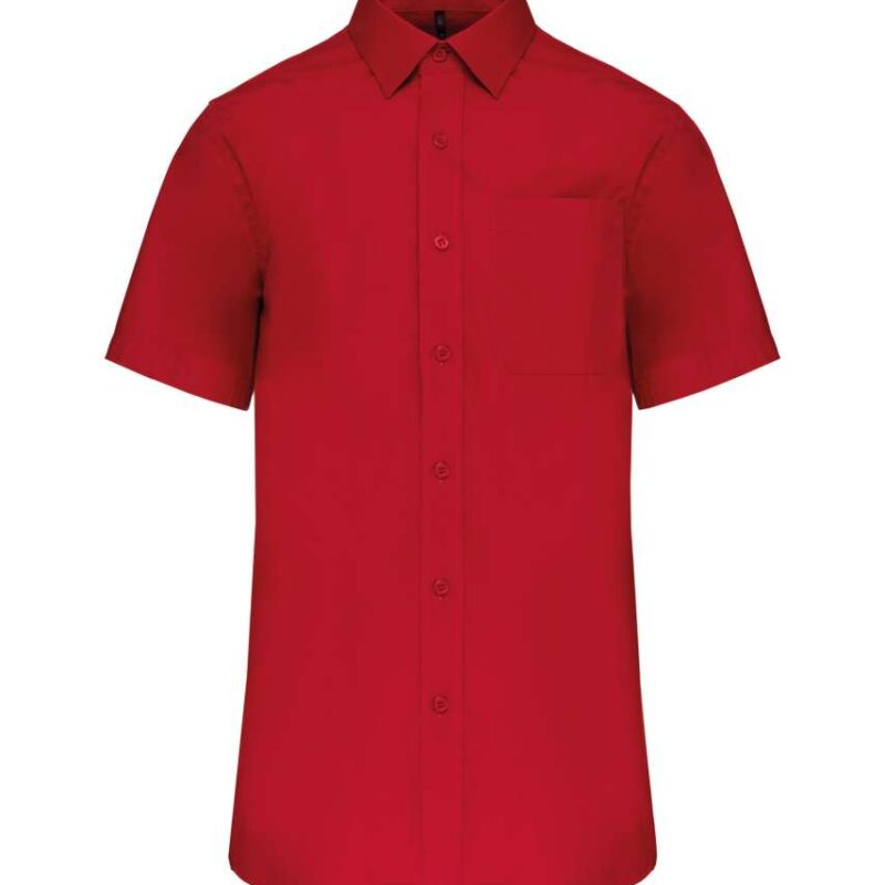 ka543-classic_red-a1 Kariban Ανδρικό Κοντομάνικο Πουκάμισο από Βαμβακερή Ποπλίνα - Κλασικό Κόκκινο