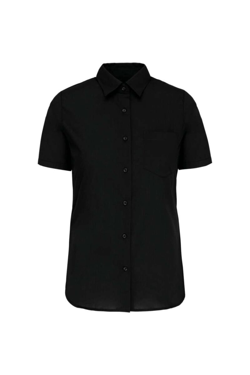 ka544-black-a2 Kariban ποπλίνα) - `SHIRT` -> Πουκάμισο (noun) Putting it together: A shirt is "πουκάμισο" (neuter). So adjectives need to be neuter. `LADIES'` -> Γυναικείο (feminine, but here it modifies "shirt" which is neuter, so " - Μαύρο