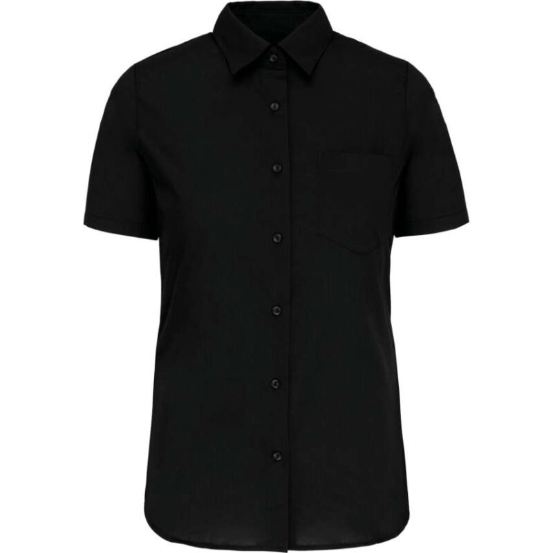 ka544-black-a2 Kariban ποπλίνα) - `SHIRT` -> Πουκάμισο (noun) Putting it together: A shirt is "πουκάμισο" (neuter). So adjectives need to be neuter. `LADIES'` -> Γυναικείο (feminine, but here it modifies "shirt" which is neuter, so " - Μαύρο