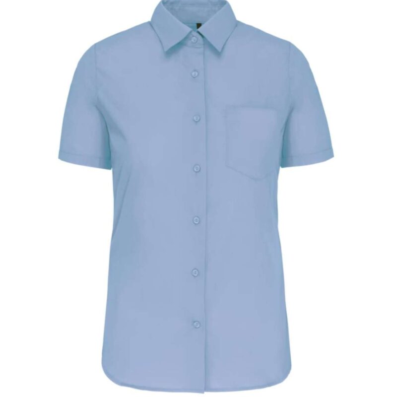 ka544-bright_sky-a1 Kariban ποπλίνα) - `SHIRT` -> Πουκάμισο (noun) Putting it together: A shirt is "πουκάμισο" (neuter). So adjectives need to be neuter. `LADIES'` -> Γυναικείο (feminine, but here it modifies "shirt" which is neuter, so " - Φωτεινό Γαλάζιο