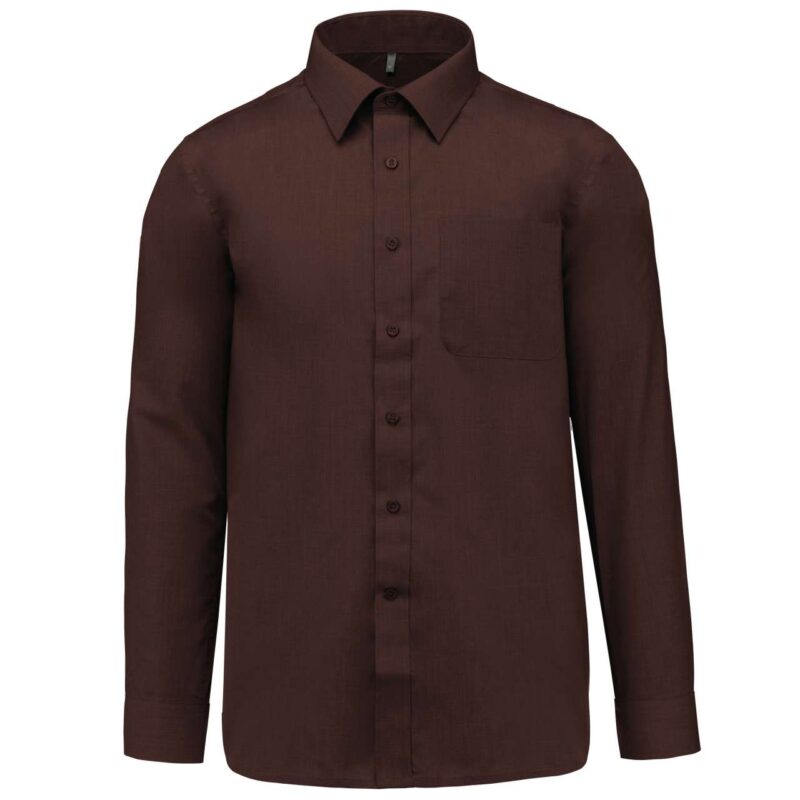 ka545-brown-a2 Kariban LONG-SLEEVED - JOFREY SHIRT - καφέ